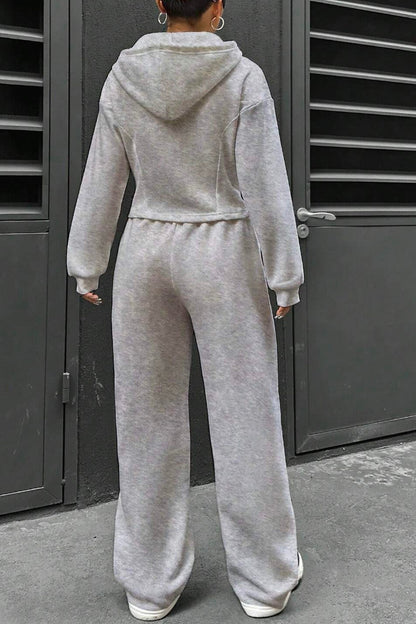 Slim Fit Hoodie Pants Suits