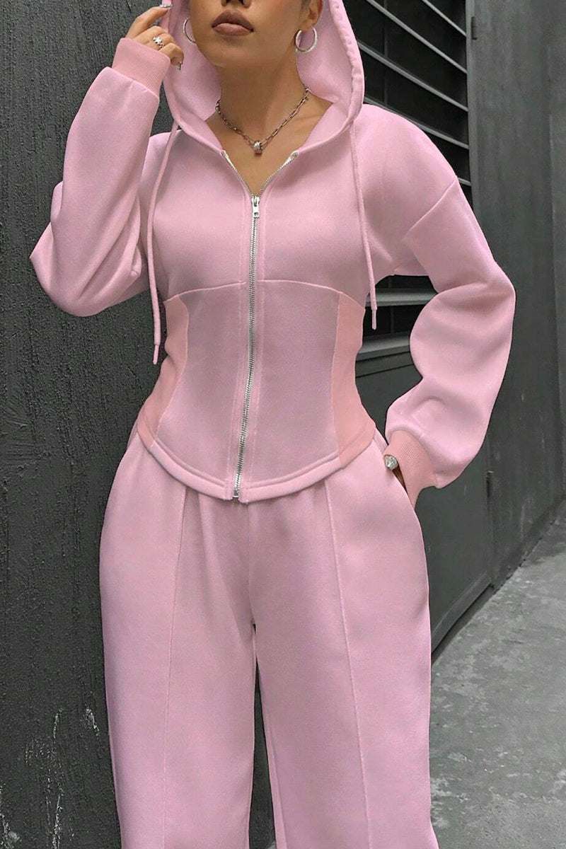 Slim Fit Hoodie Pants Suits