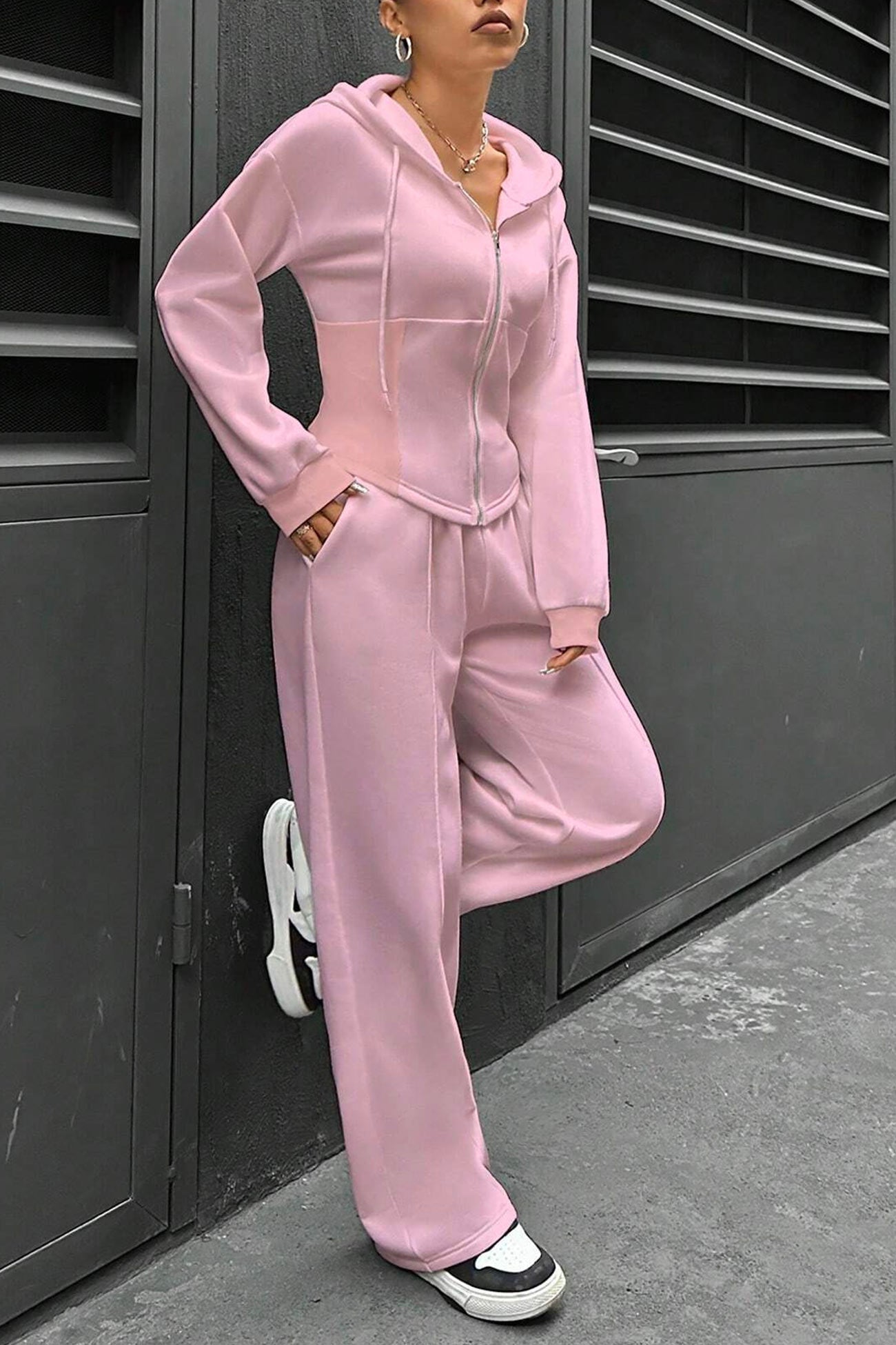 Slim Fit Hoodie Pants Suits