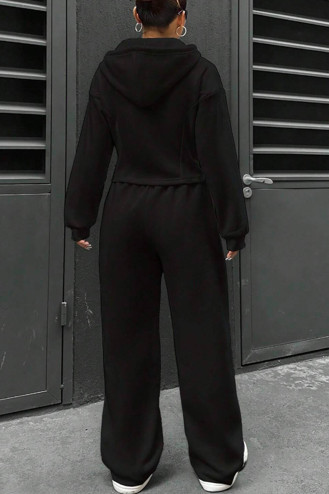 Slim Fit Hoodie Pants Suits