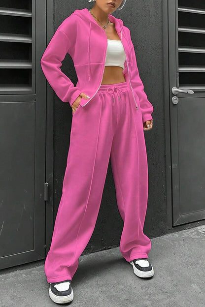 Slim Fit Hoodie Pants Suits