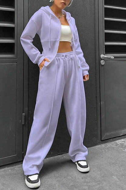 Slim Fit Hoodie Pants Suits