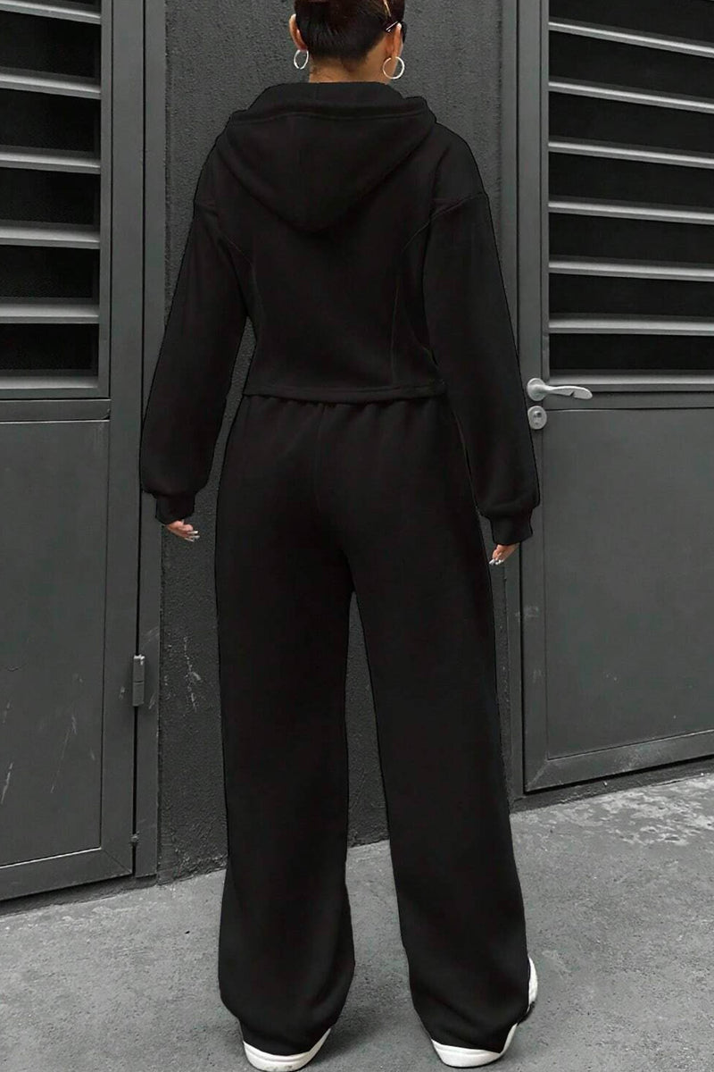 Slim Fit Hoodie Pants Suits