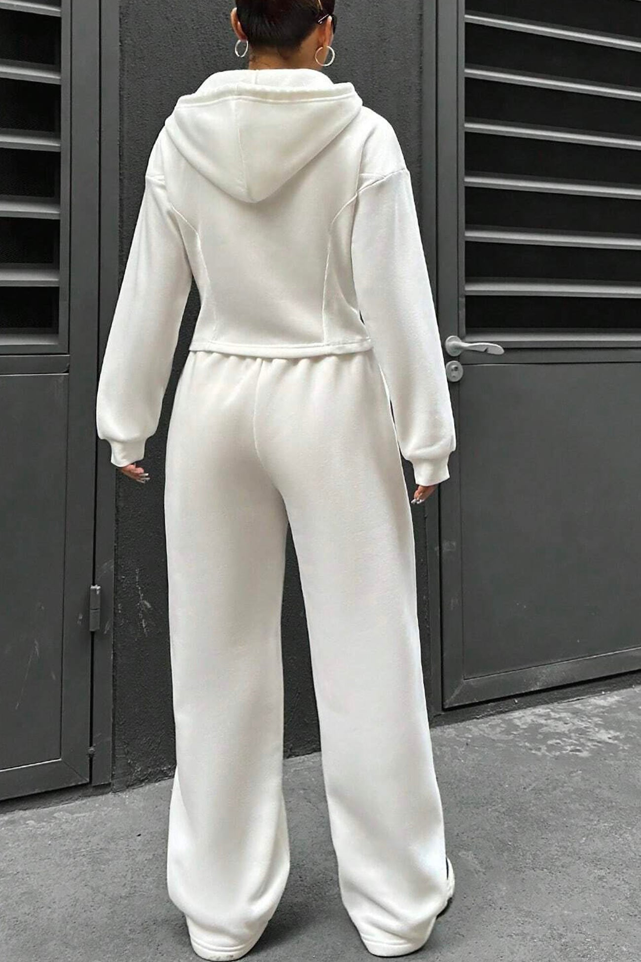 Slim Fit Hoodie Pants Suits