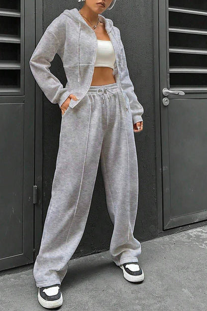 Slim Fit Hoodie Pants Suits