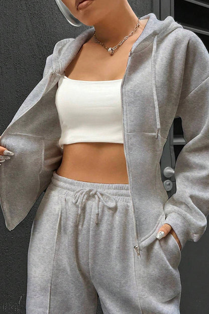 Slim Fit Hoodie Pants Suits
