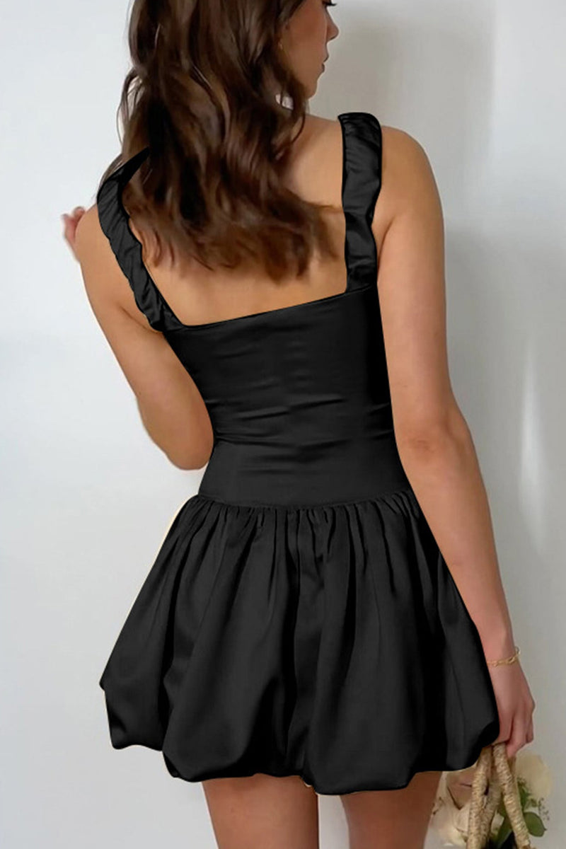 Square Neck Corset Tutu Mini Dress