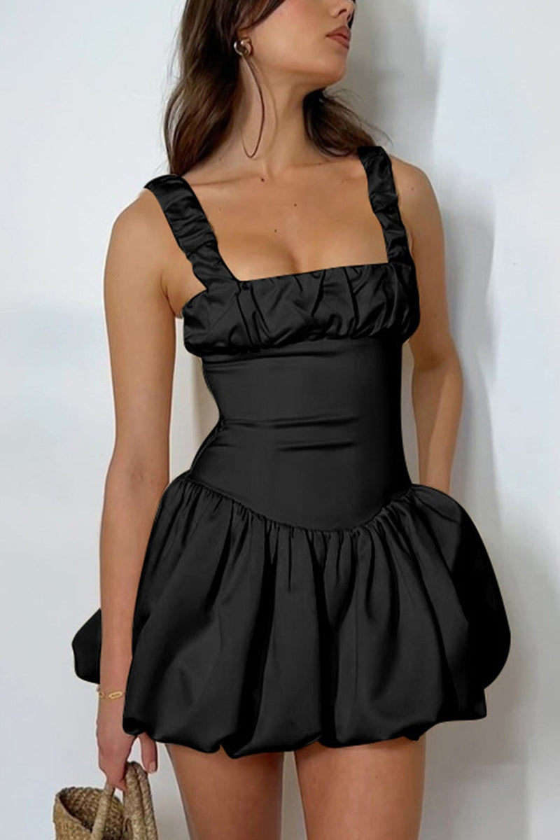 Square Neck Corset Tutu Mini Dress