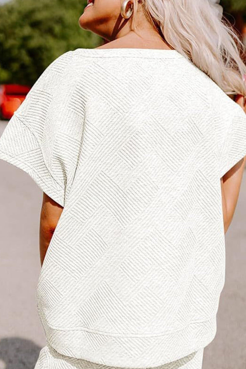 Textured T-shirt Long Pants Set