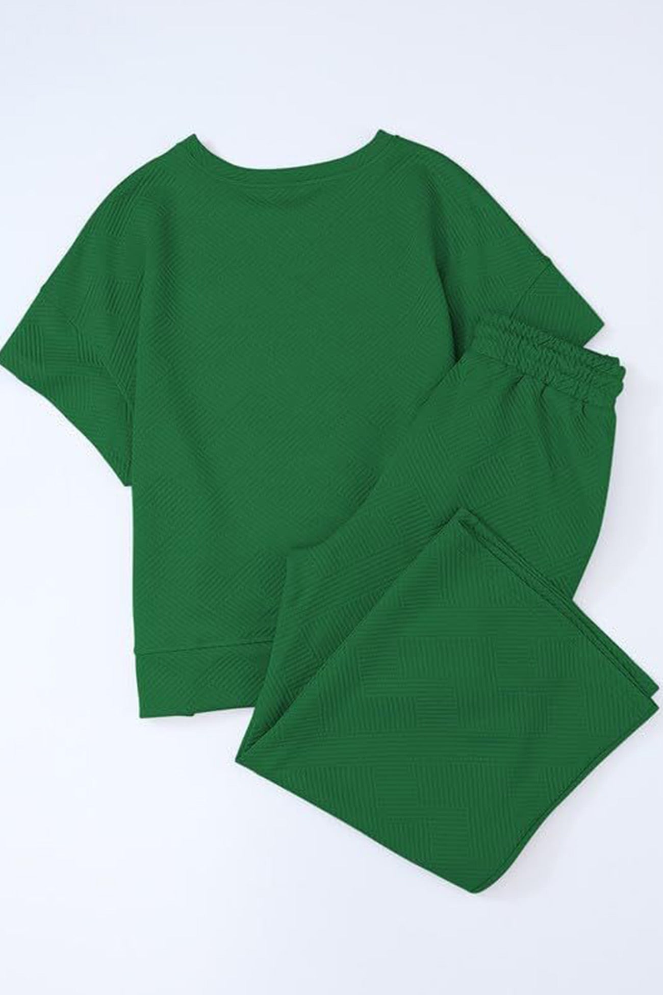 Textured T-shirt Long Pants Set