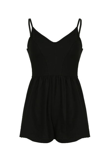 Color Backless Suspender Rompers