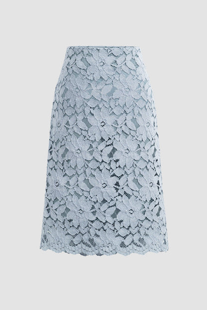 Color Flower Lace Skirt
