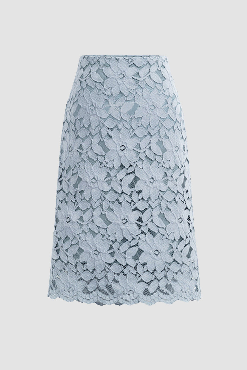 Color Flower Lace Skirt