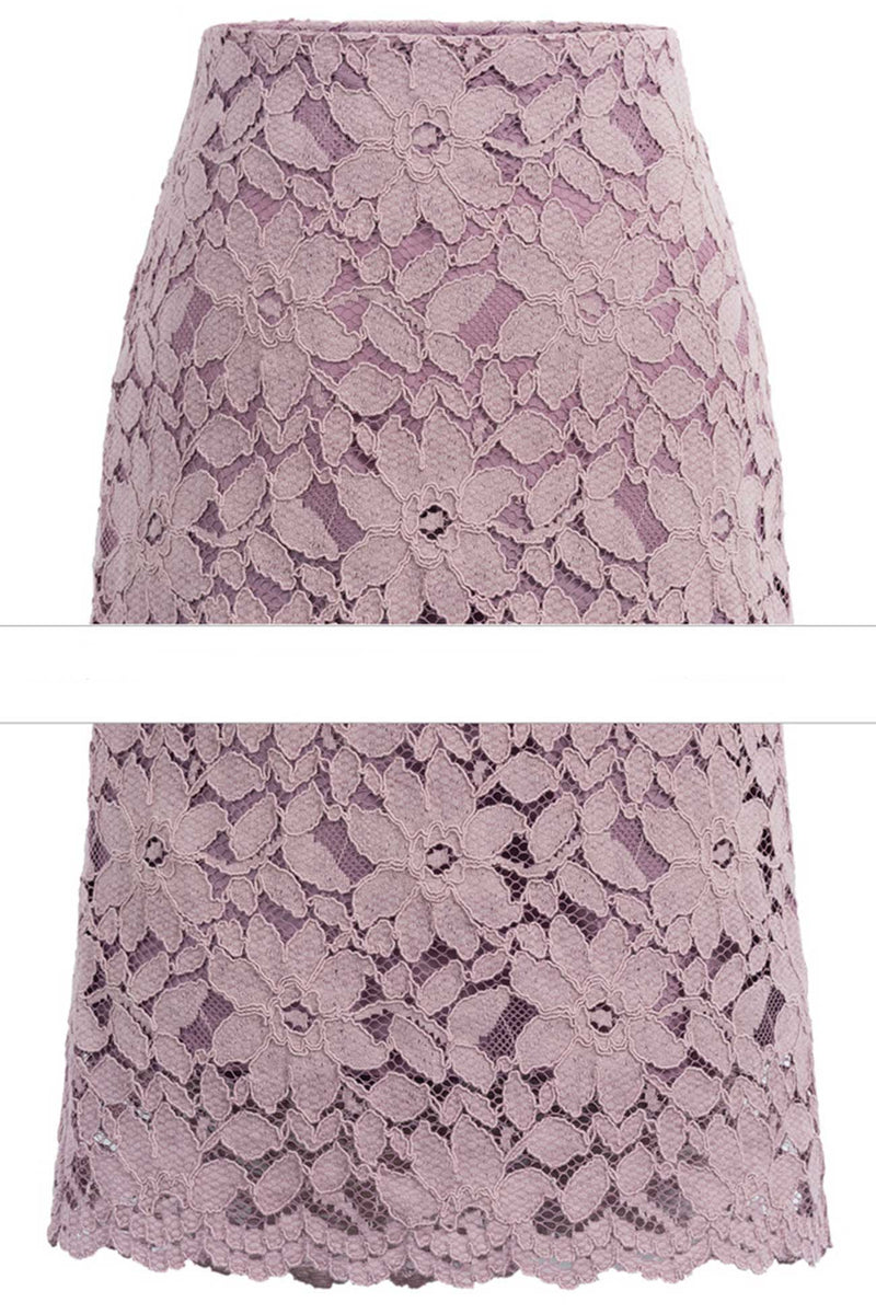 Color Flower Lace Skirt