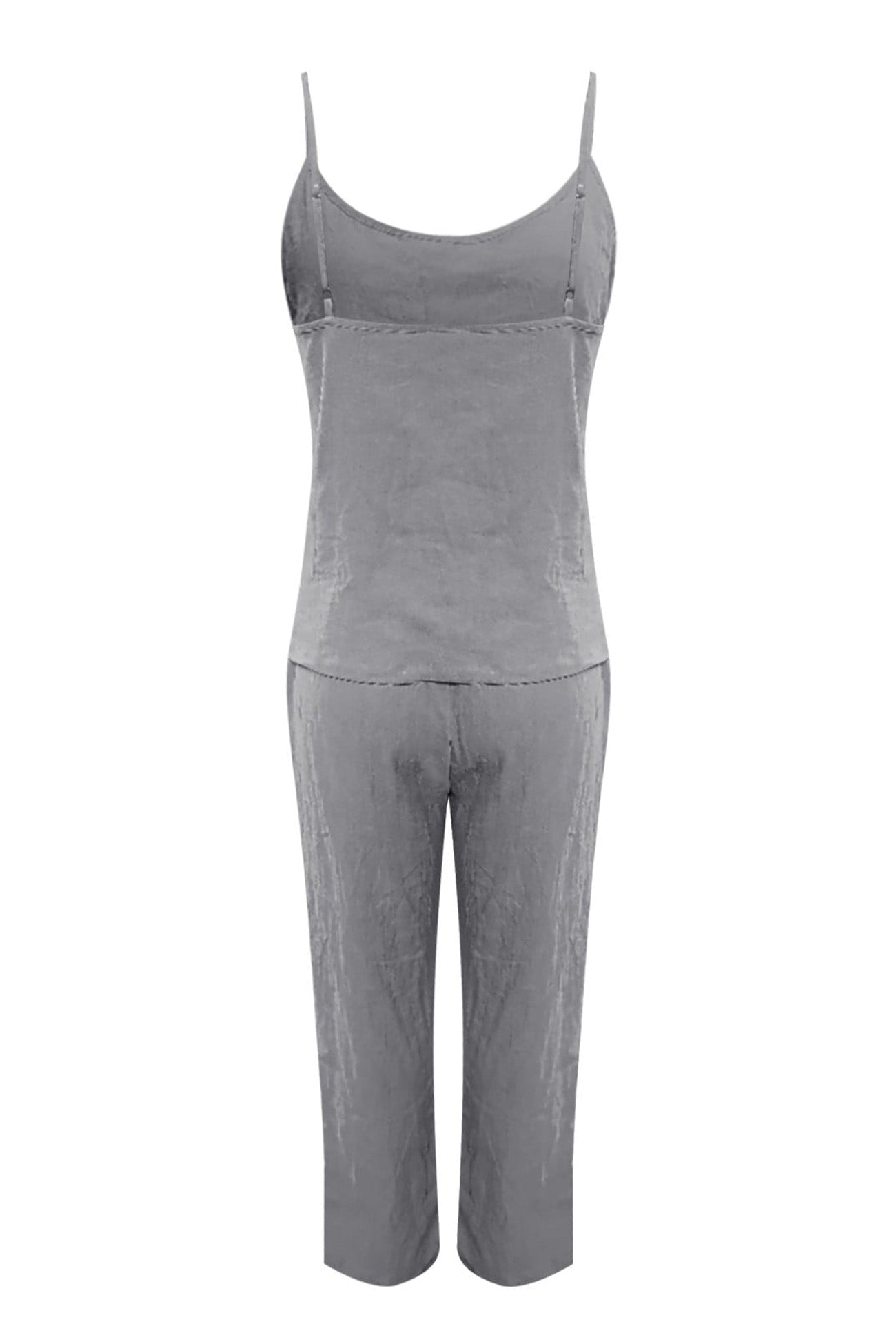Color Cotton Spaghetti Straps Long Pants Set