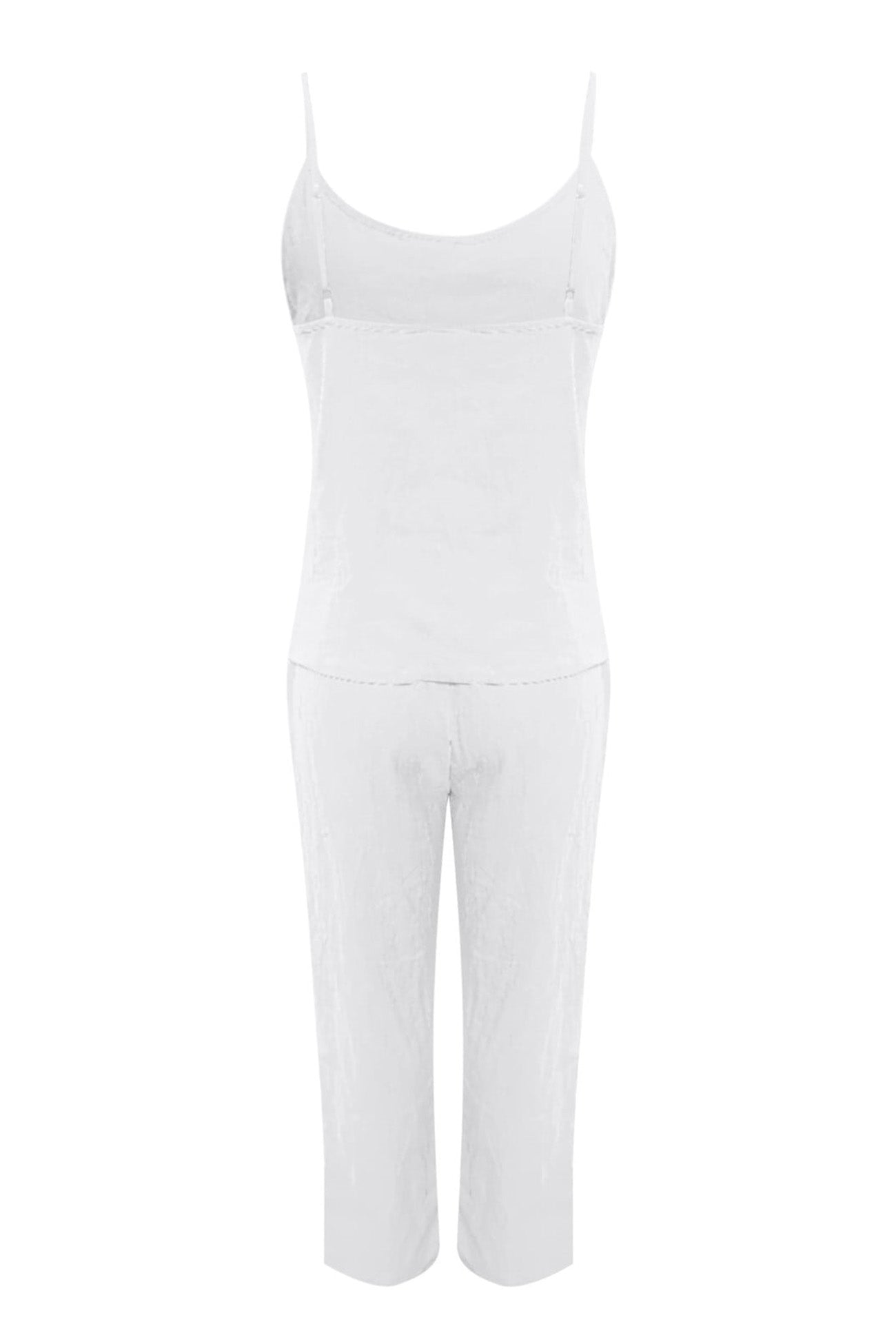 Color Cotton Spaghetti Straps Long Pants Set