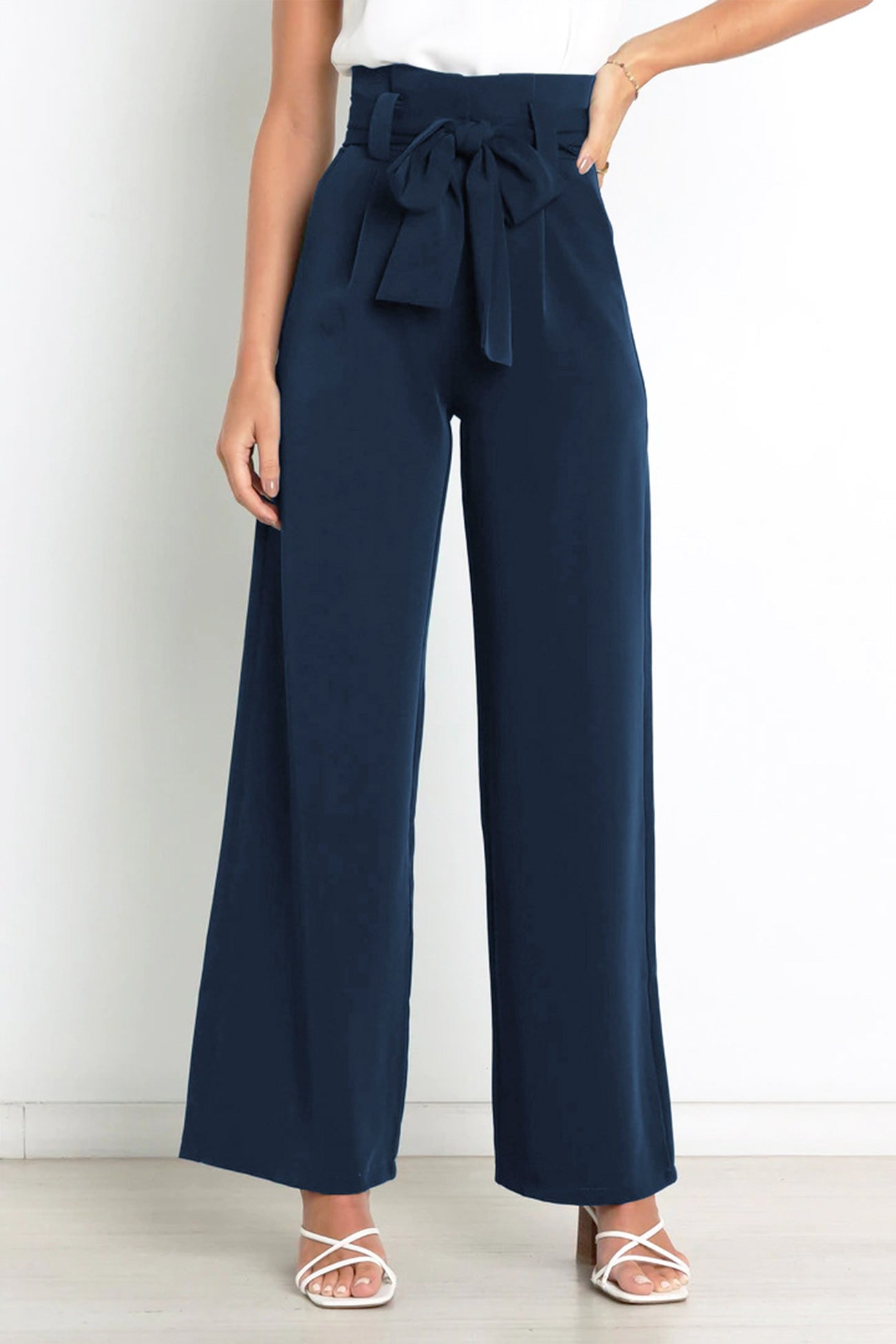 Color Wide Leg Suit Pants