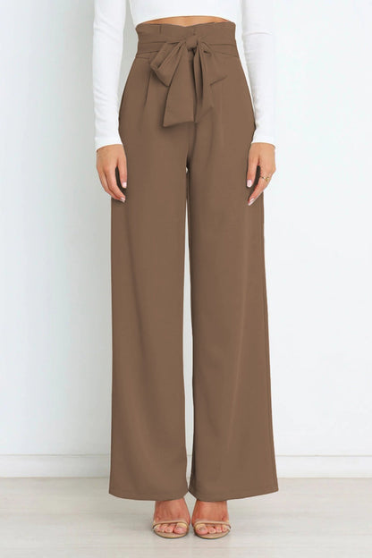 Color Wide Leg Suit Pants
