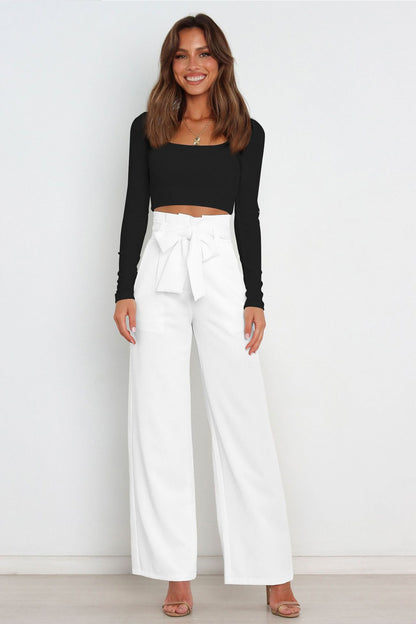 Color Wide Leg Suit Pants