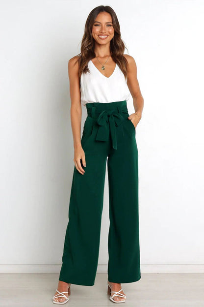Color Wide Leg Suit Pants