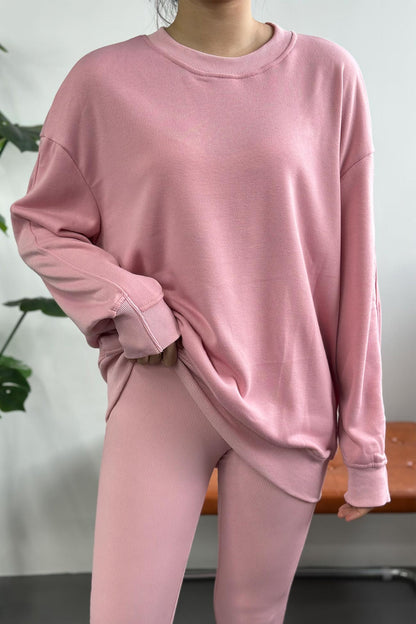 Crew Neck Sweatshirt Legging Suits