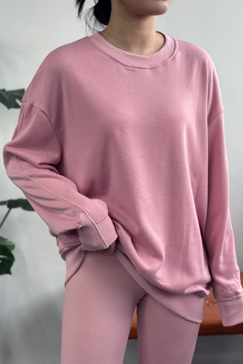 Crew Neck Sweatshirt Legging Suits