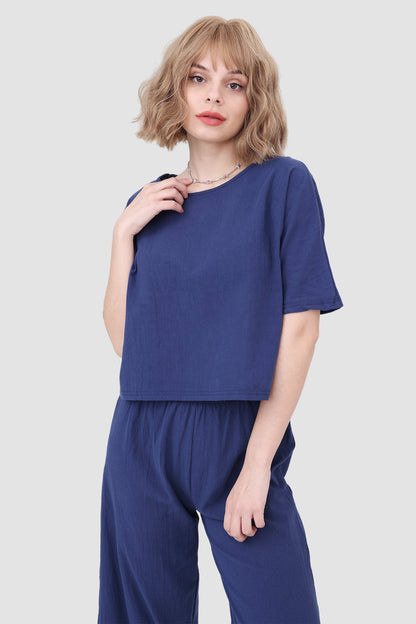 Short Sleeve Top & Elastic Waist Pants