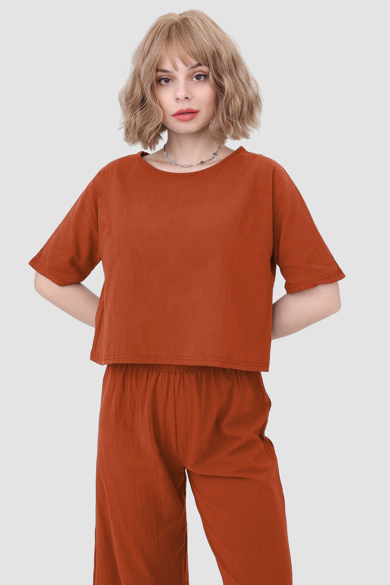 Short Sleeve Top & Elastic Waist Pants
