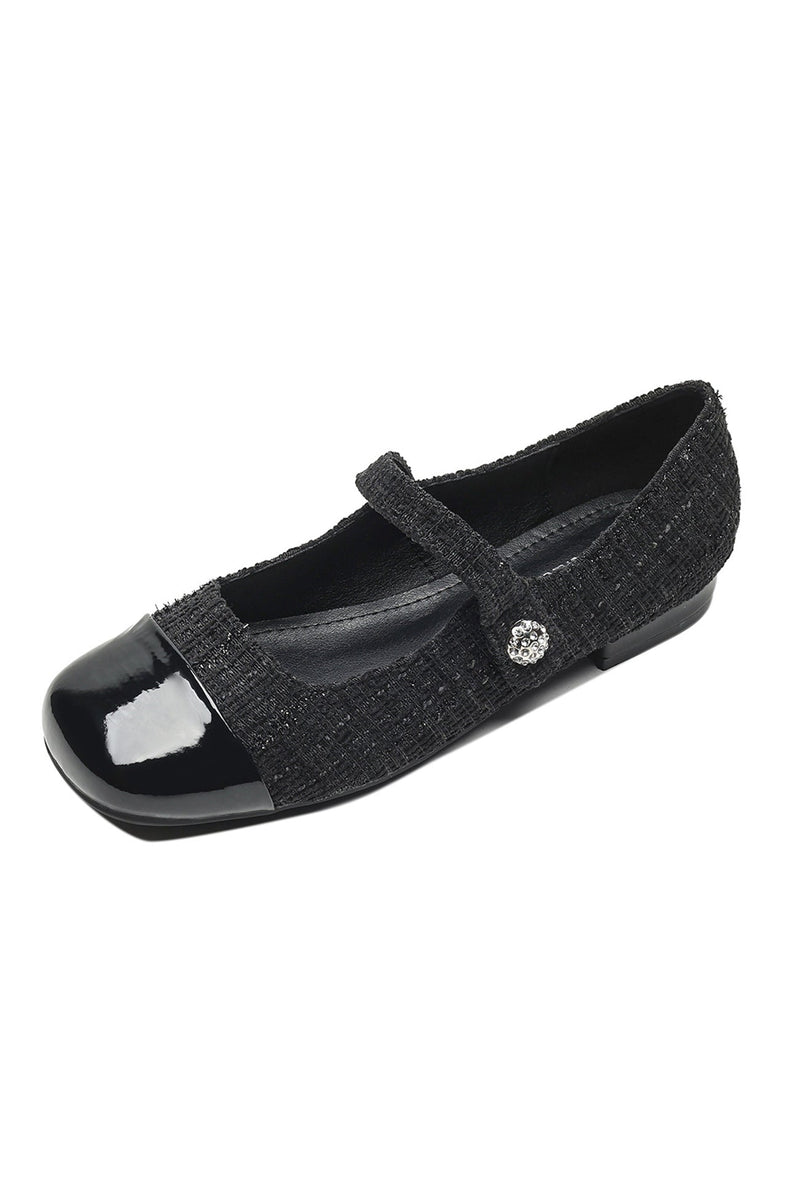 Splicing Color Round-toe Flats