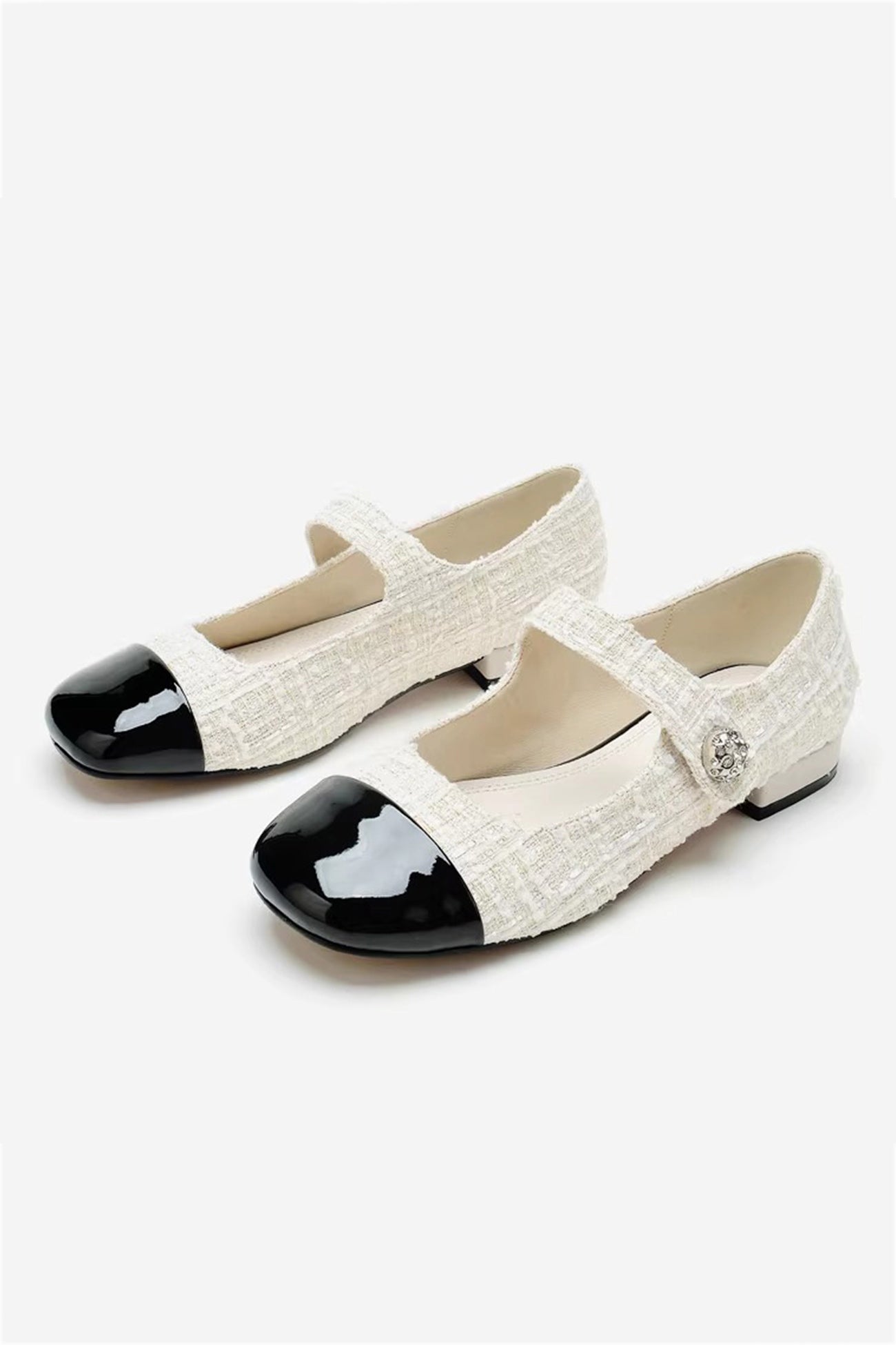 Splicing Color Round-toe Flats