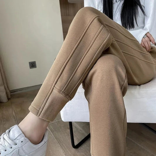 Plush Warm Drawstring Loose Fleece Sweatpants