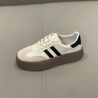 Sports Shoes Thick Sole Board Shoes New Cowhide Everything Soft Sole Inside Increase De Training Shoes