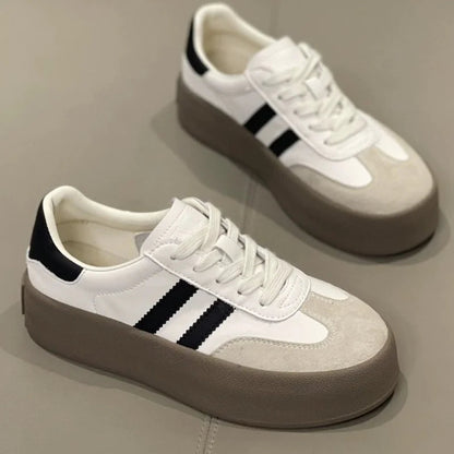 Sports Shoes Thick Sole Board Shoes New Cowhide Everything Soft Sole Inside Increase De Training Shoes
