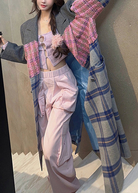 Spring New Original Design Lazy Style Long Woolen Coat Ww1012