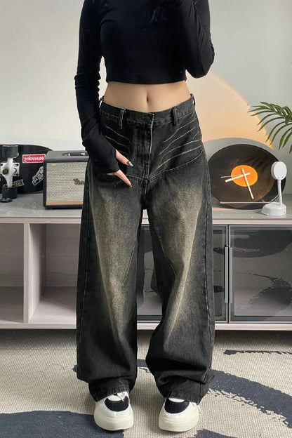 High Street Spicy Straight Tube Wide Leg Long Pants