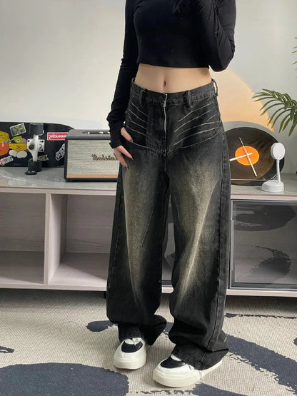 High Street Spicy Straight Tube Wide Leg Long Pants