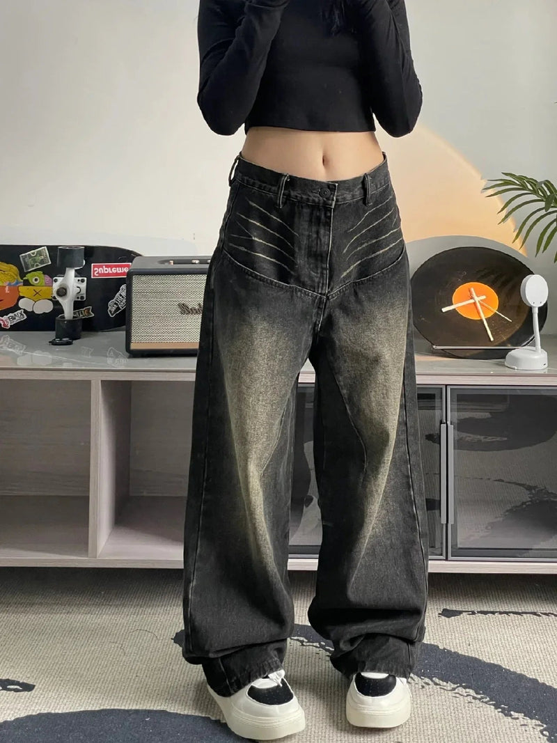High Street Spicy Straight Tube Wide Leg Long Pants