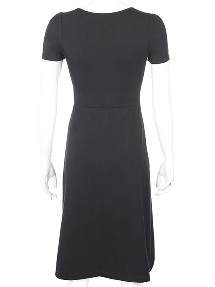 Ruched Black Short Female Summer Es New Midi Dresses