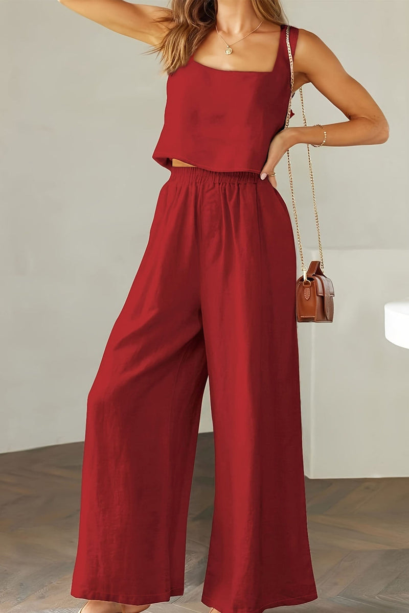 Square Neck Tank Top Long Pants Set