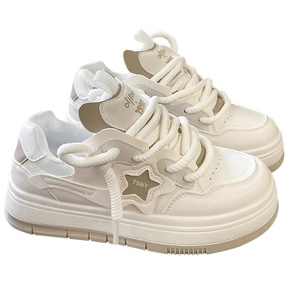 Star Walking Sneakers Y2k Platform Shoes Thick Sole Aesthetic Tennis Shoes Non-slip Skateboard Shoes for Walking Jogging