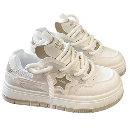 Star Walking Sneakers Y2k Platform Shoes Thick Sole Aesthetic Tennis Shoes Non-slip Skateboard Shoes for Walking Jogging