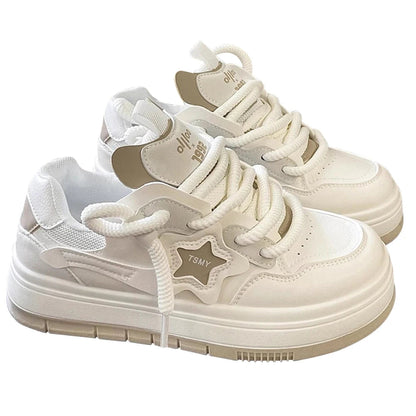 Star Walking Sneakers Y2k Platform Shoes Thick Sole Aesthetic Tennis Shoes Non-slip Skateboard Shoes for Walking Jogging