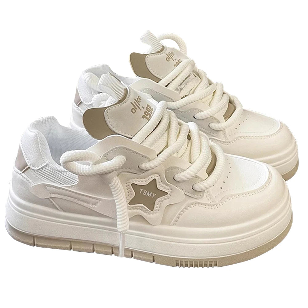 Star Walking Sneakers Y2k Platform Shoes Thick Sole Sport Shoes Non-slip Aesthetic Tennis Shoes for Outdoor Sports