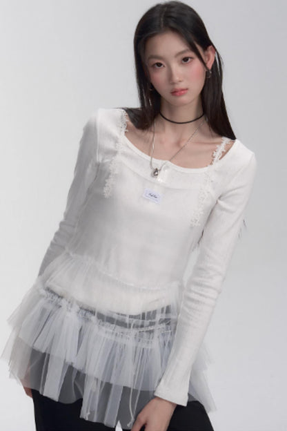 Ribbed Henley Long Sleeve T-shirt