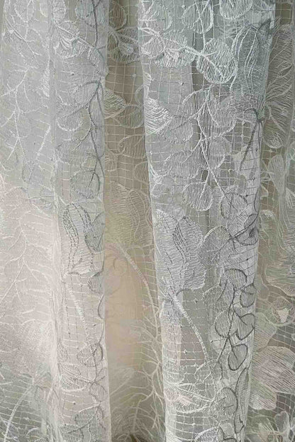 Strapless Embroidered Lace Midi Dress
