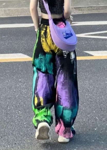 Tie Dye Elastic Waist Wide Leg Pants Summer Bv067