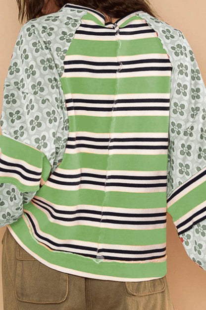 Striped Print Cotton Sweatshirt