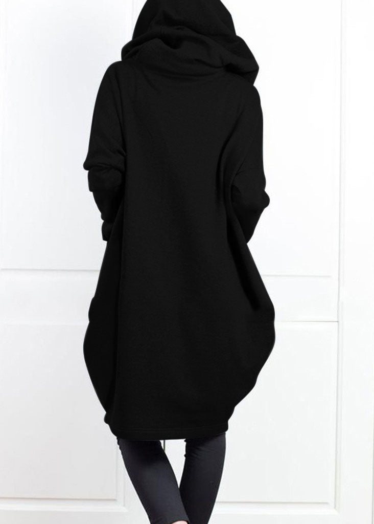 Style Grey Hooded Pockets False Two Pieces Cotton Coat Spring Tl034
