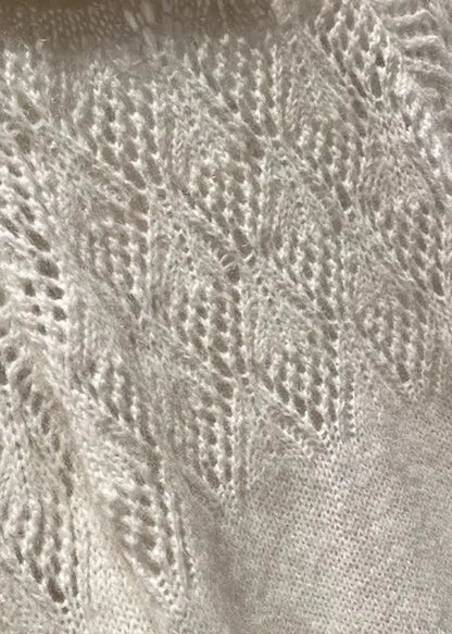 Style White Hollow Out Lace Up Knit Sweaters Spring Ha1029