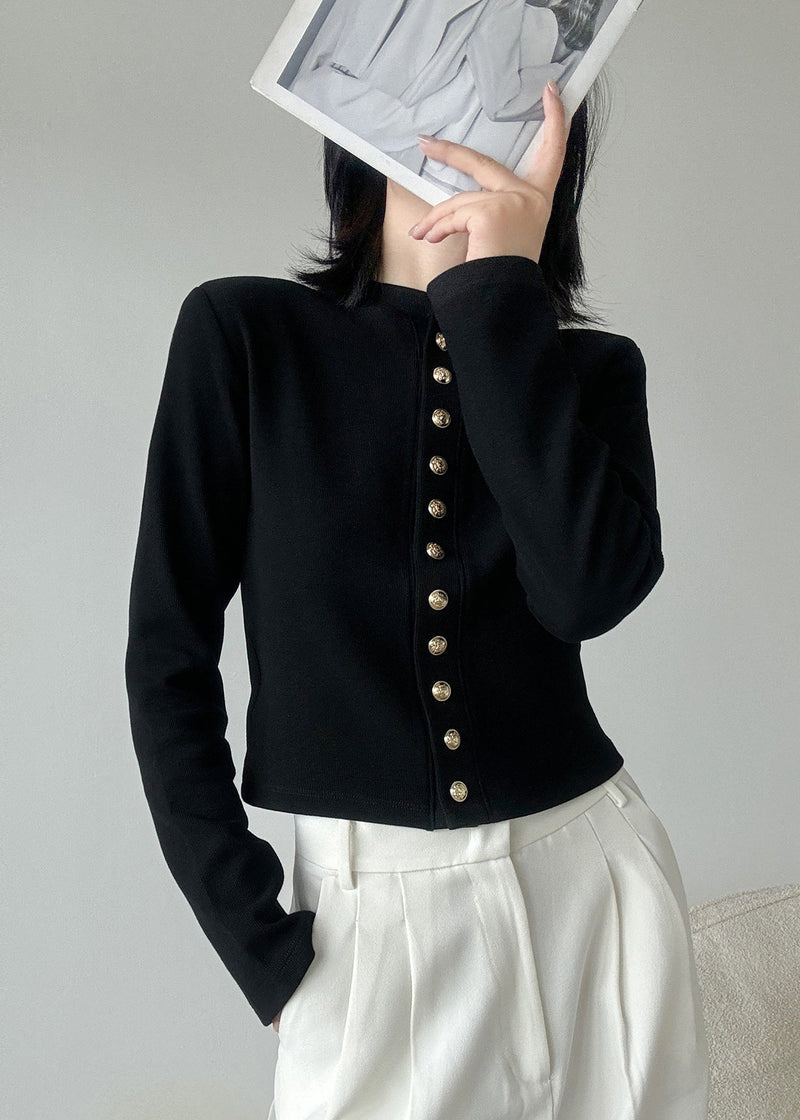 Style White O Neck Button Patchwork Knit Cardigans Spring Rb008